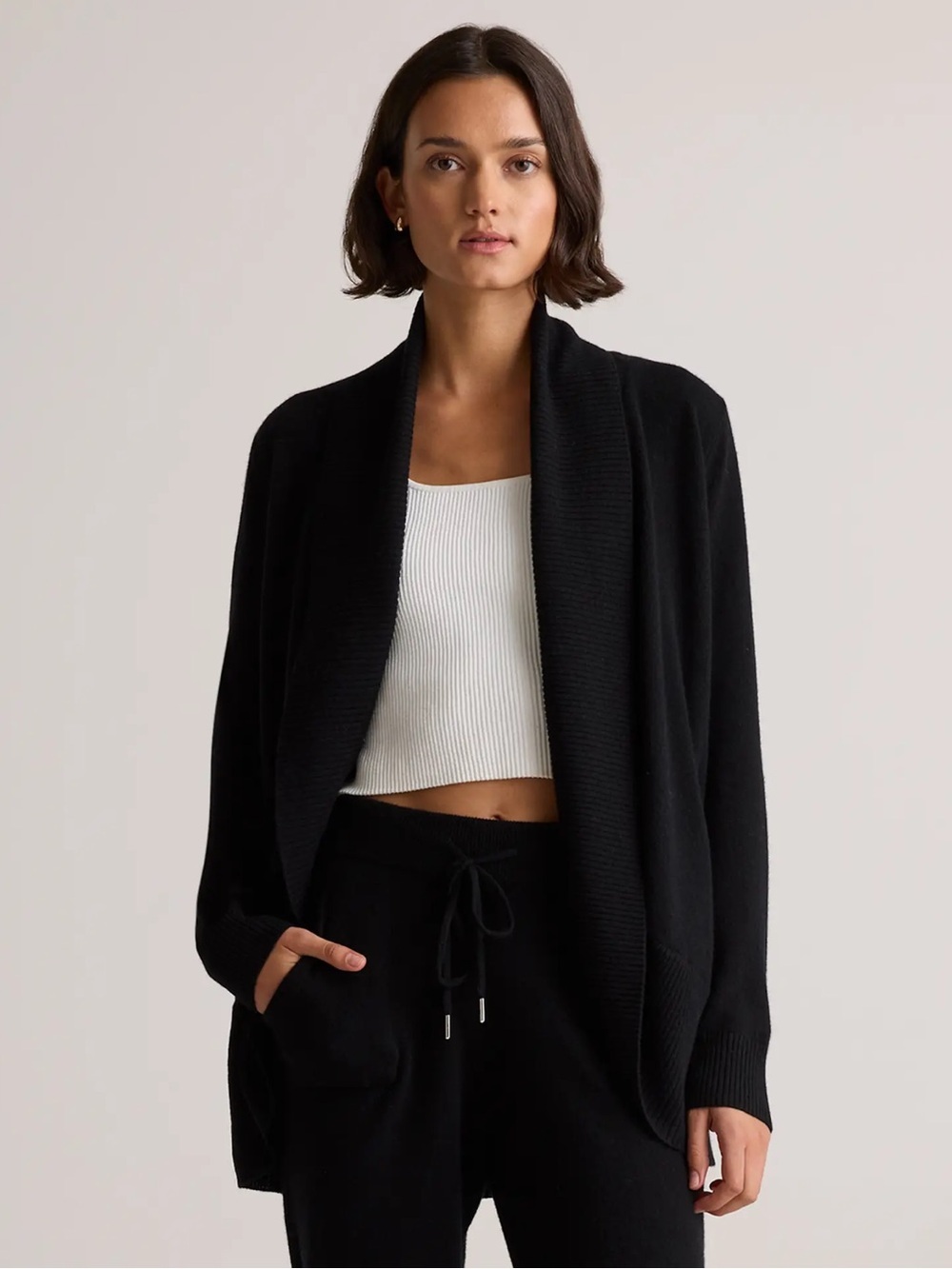 Quince Mongolian Cashmere Open Front Cardigan
